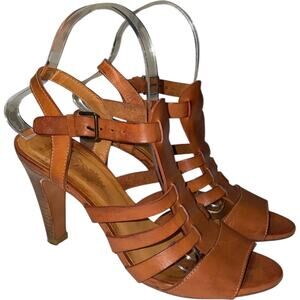 N.D.C. Made by Hand Brown Leather Strappy Heels    Size: EU 38 / US 8